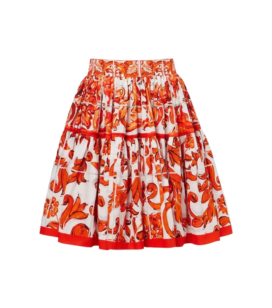 Dolce & Gabbana Majolica cotton poplin miniskirt