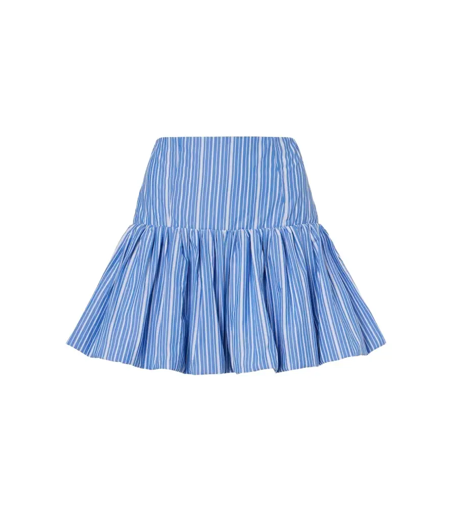 Ganni Striped cotton poplin miniskirt