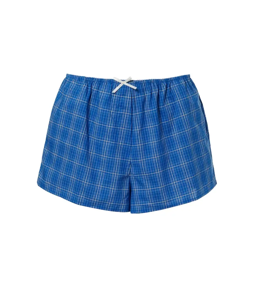 Faithfull Leya plaid cotton shorts