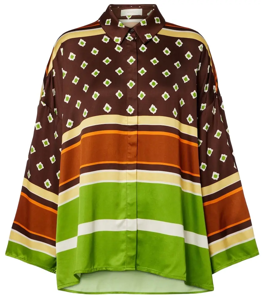 Faithfull Cora printed satin shirt