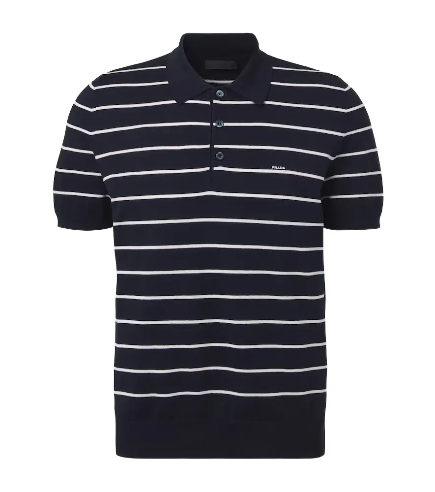 Prada Striped cotton polo shirt
