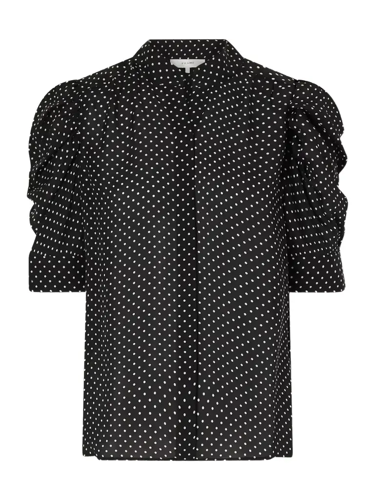 Frame The Gillian Polka-dot Silk-voile Blouse