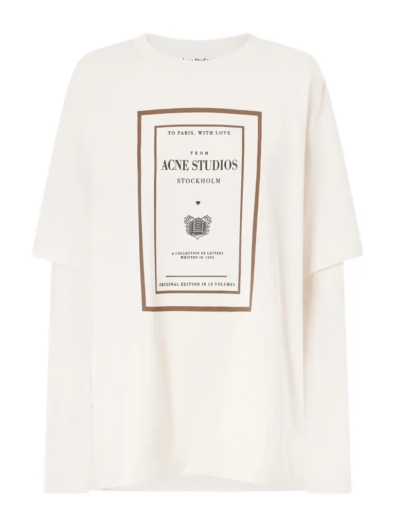 Acne Studios Edra Double Book Cover Printed Cotton-jersey T-shirt