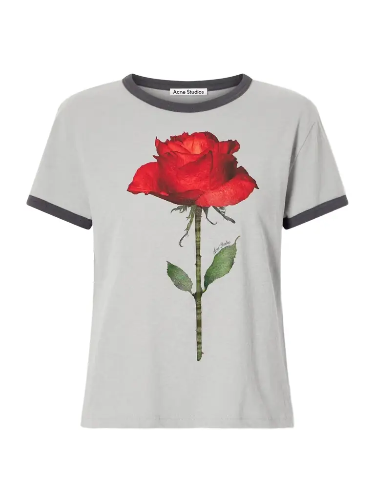Acne Studios Etza Printed Cotton And Hemp-blend T-shirt