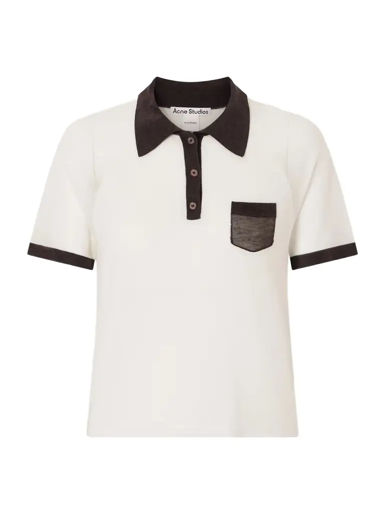 Acne Studios Color-block Lyocell And Wool-blend Jersey Polo Shirt