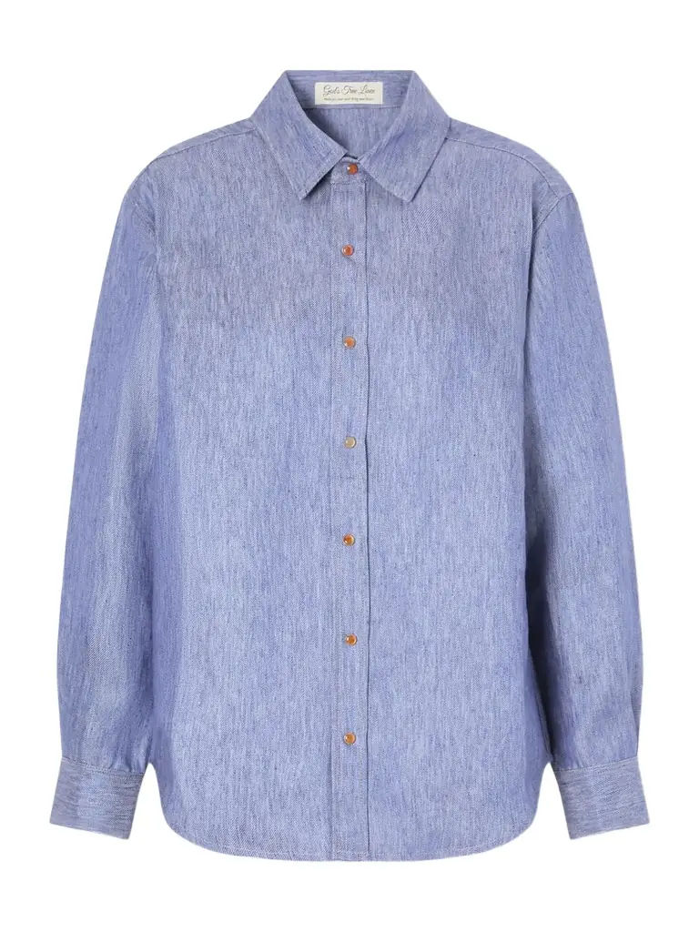 God’s True Cashmere Linen-denim Shirt