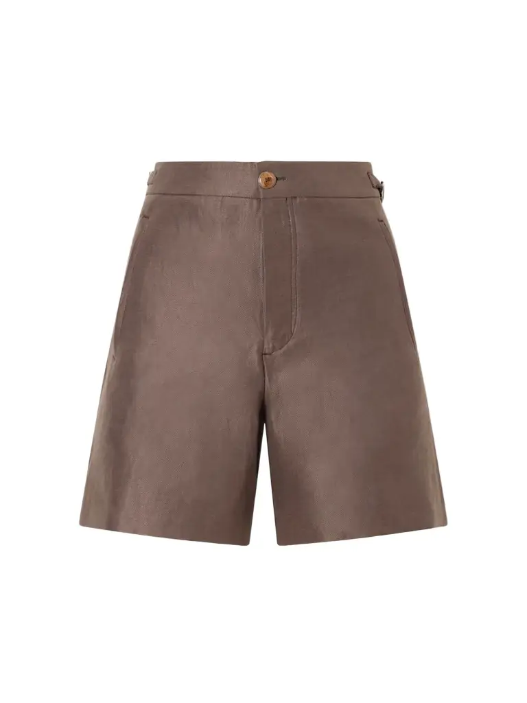 God’s True Cashmere Cocoa Cropped Linen Shorts