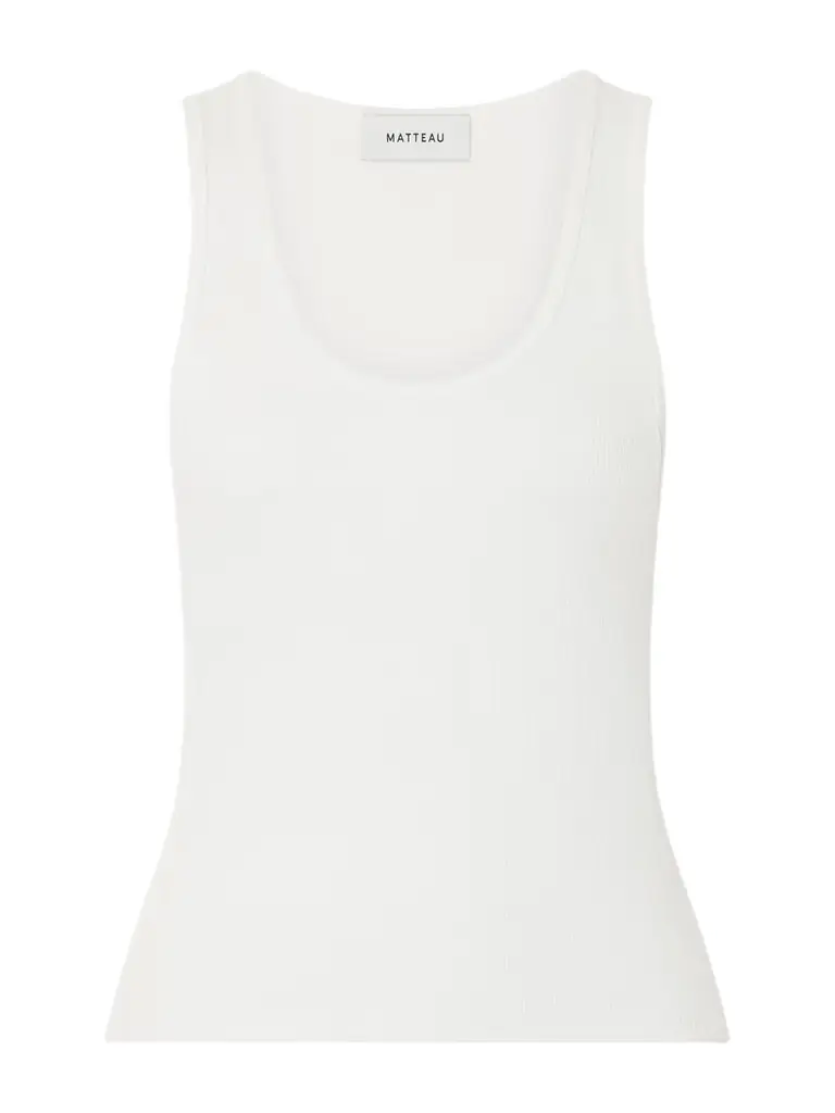 Matteau Ribbed Organic Cotton-blend Jersey Tank