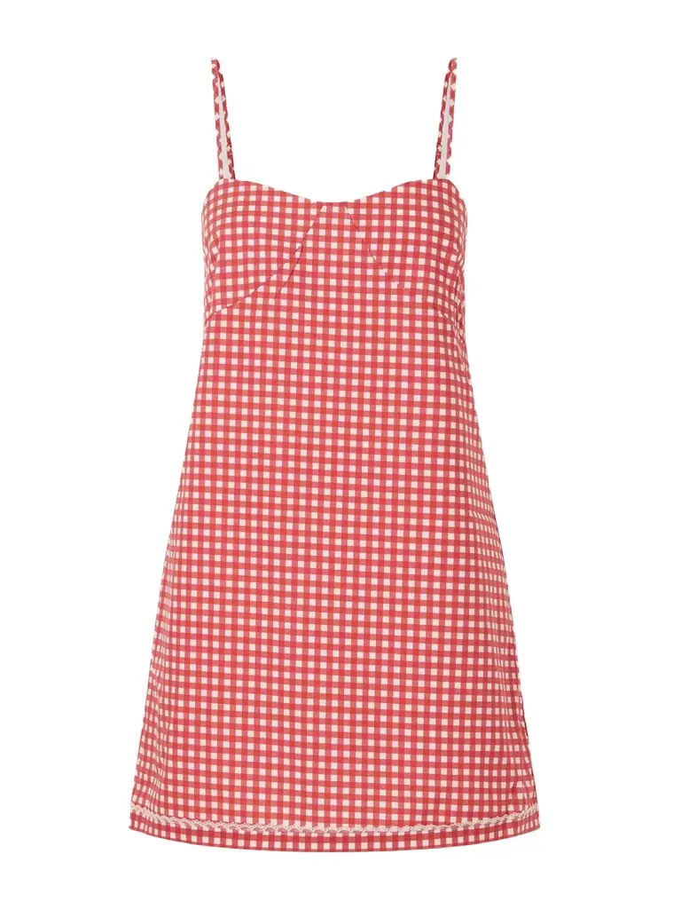 Posse Lindie Gingham Cotton Mini Dress