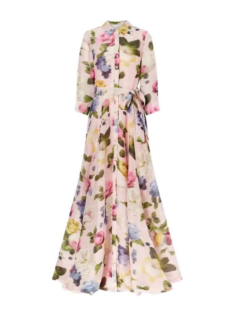 Carolina Herrera Floral-print Linen And Silk-blend Gown