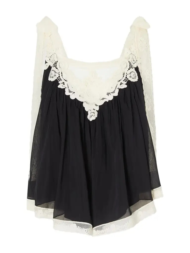 Zimmermann Roselight Lace-trimmed Cotton And Silk-blend Cami Top