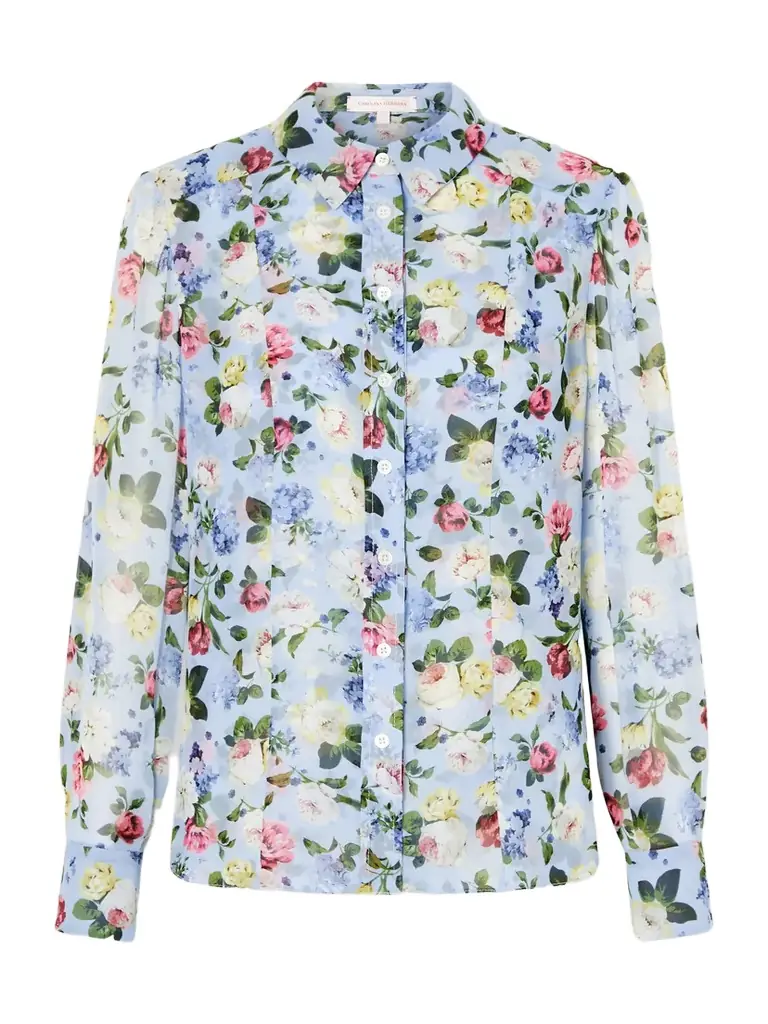 Carolina Herrera Isabella Garden Floral-print Silk-chiiffon Blouse