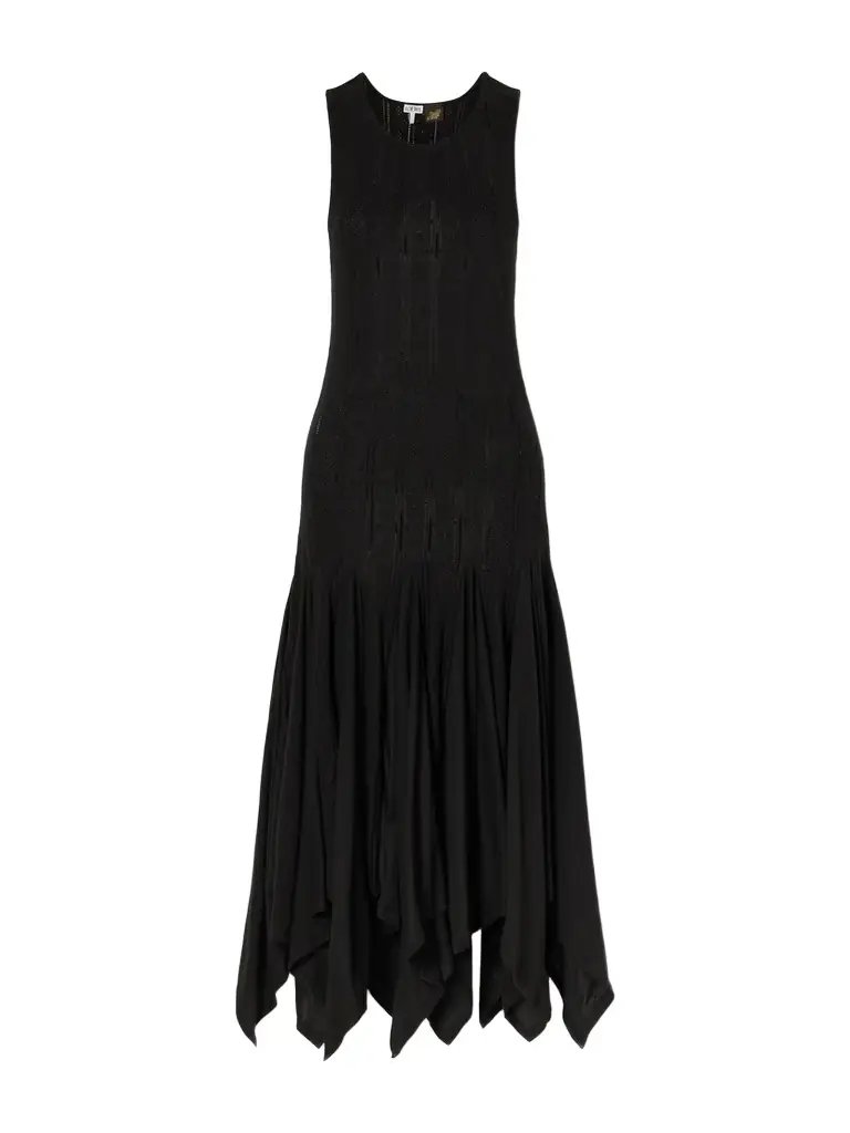 Loewe + Paula's Ibiza Pointelle-knit Cotton-jersey Midi Dress