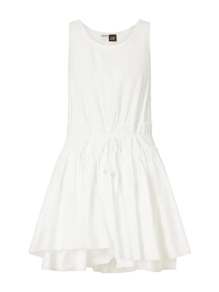 Loewe + Paula's Ibiza Anagram Cotton-poplin Mini Dress