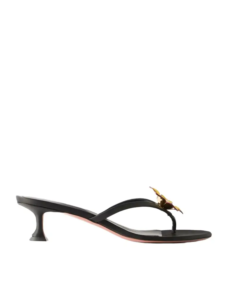 Amina Muaddi Vittoria 45 Satin Thong Sandals