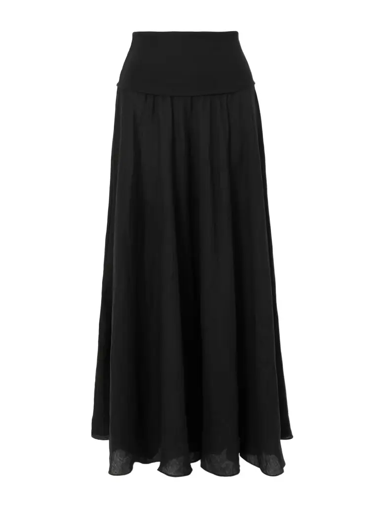 Johanna Ortiz Light And Sound Convertible Linen-blend Maxi Skirt