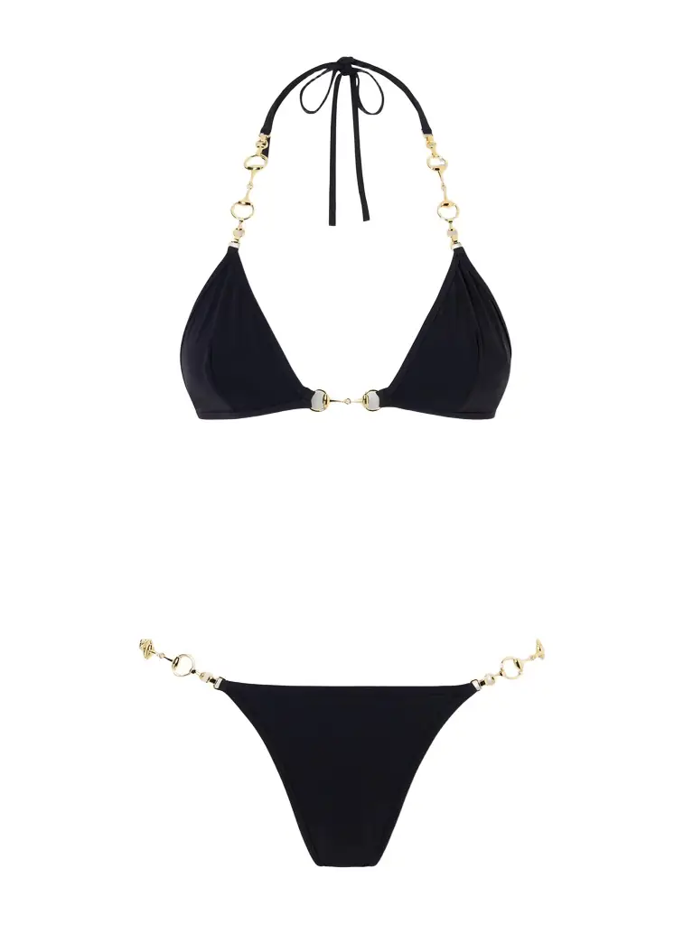 Gucci Horsebit embellished triangle bikini
