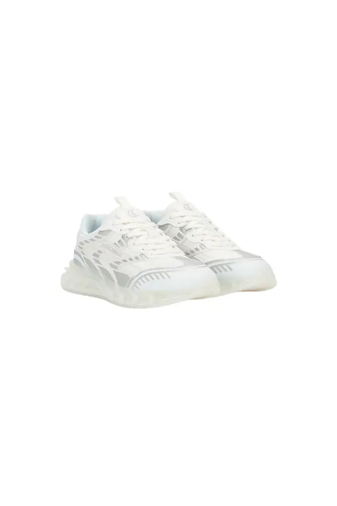 Roberto Cavalli White Chunky Sole Sneakers