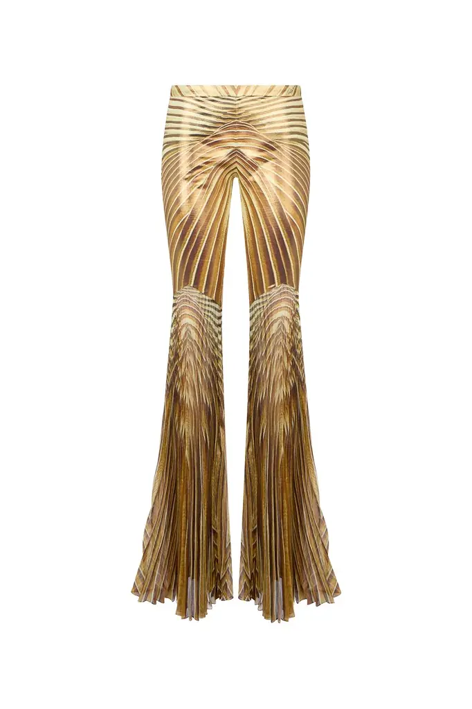 Roberto Cavalli Flared Trousers with Iside Print