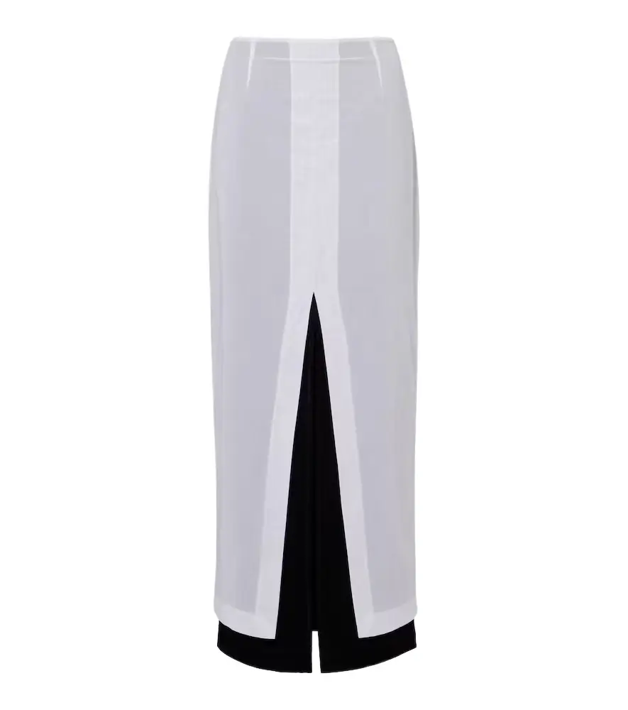 The Row Iphora layered cotton maxi skirt