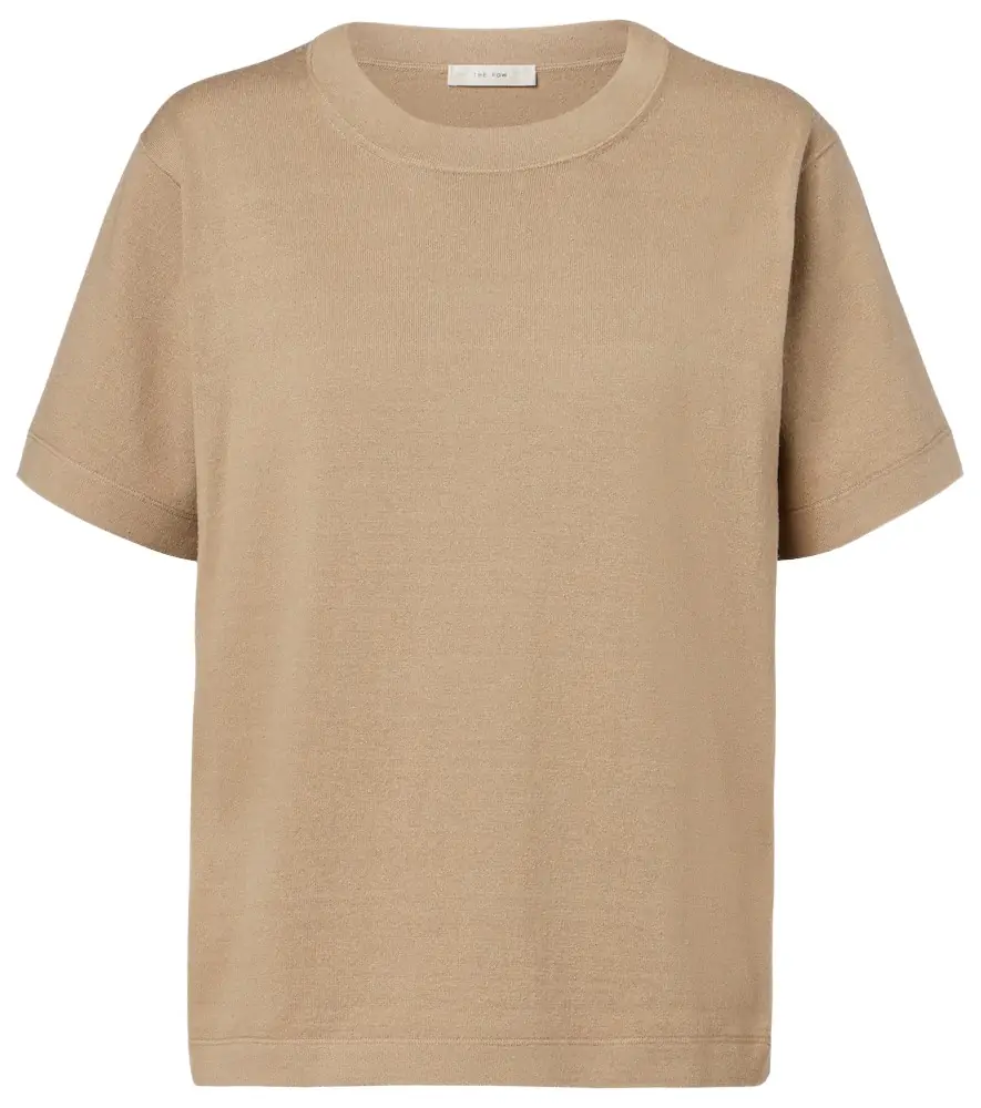 The Row Orlan cotton and silk-blend T-shirt