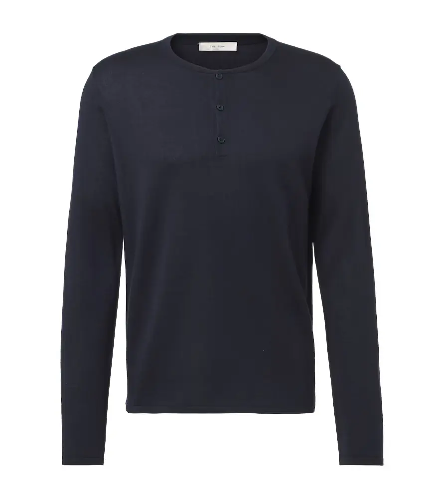 The Row Ayan cashmere and silk Henley shirt