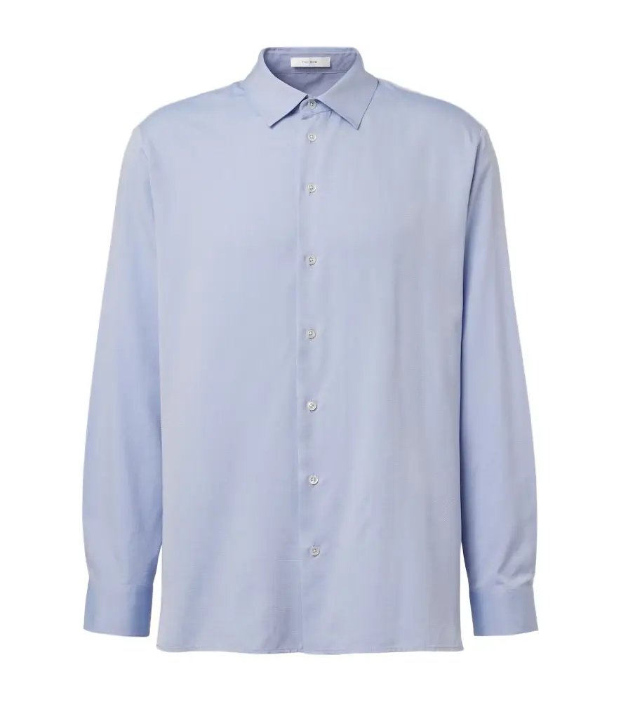 Paxon silk poplin jacquard shirt