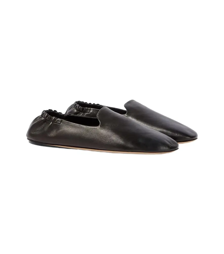 The Row Casa leather slip-on shoes