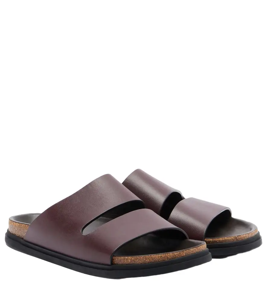 The Row Band leather slides