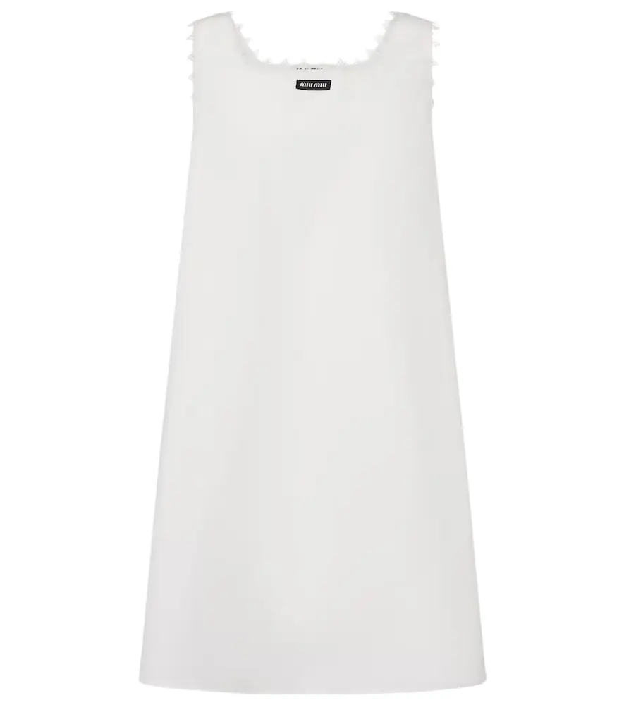 Miu Miu Embroidered cotton and linen minidress