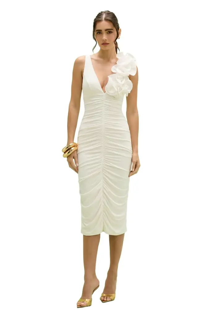 PatBo TAFFETA TARSILA MIDI DRESS