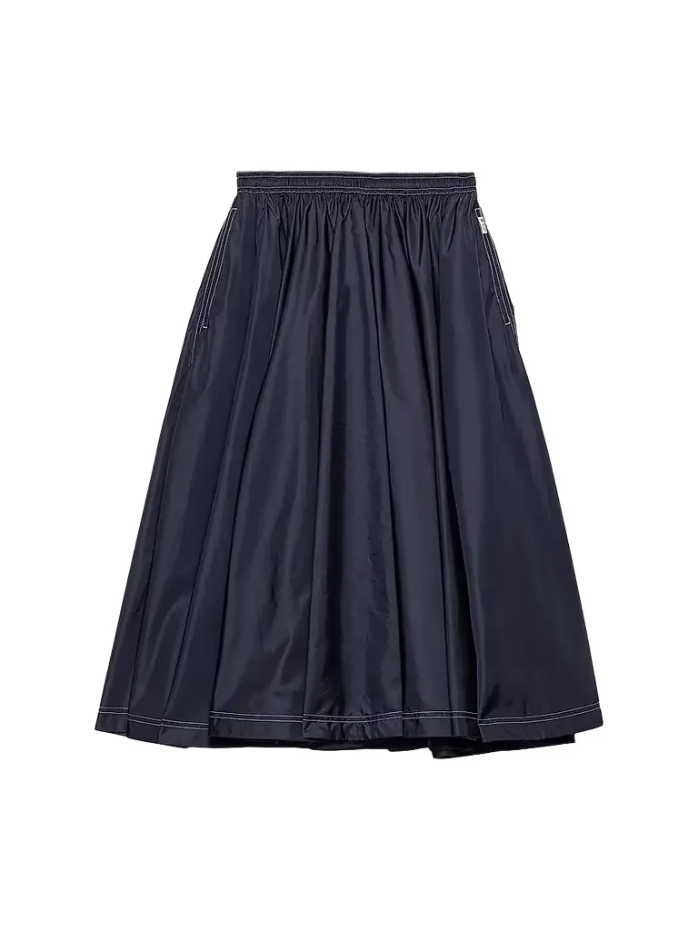 Prada Women's Light Nylon Full Skirt - Blue
