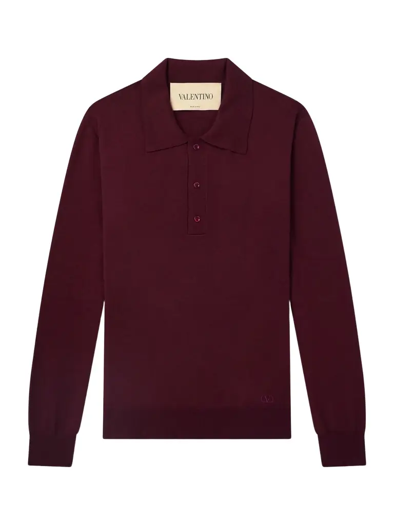 Valentino Garavani Logo-Embroidered Virgin Wool Polo Shirt - Men
