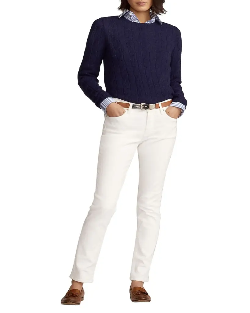 Ralph Lauren Collection Cable-Knit Cashmere Crewneck Sweater