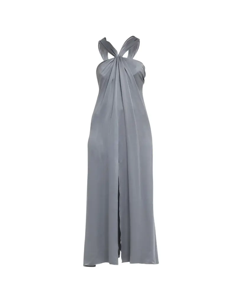 Giorgio Armani Gathered Halter Silk Gown