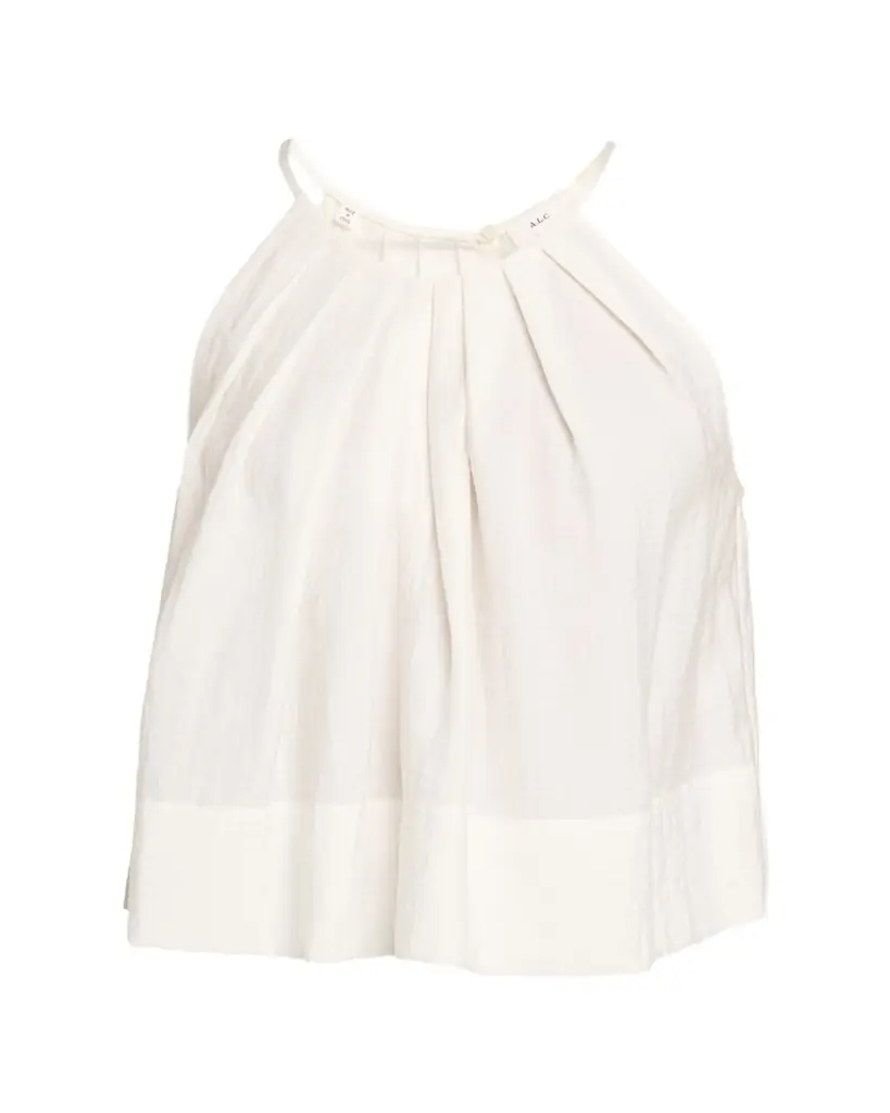 A.L.C. Caroline Pleated Scoop-Neck Top