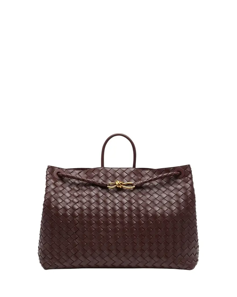 Bottega Veneta Andiamo Large Intreccio Lambskin Top-Handle Bag