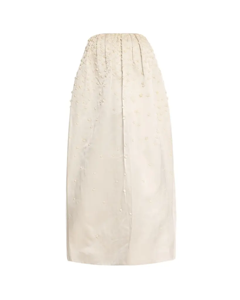 Adam Lippes Brynn Pearly Strapless Silk Dress