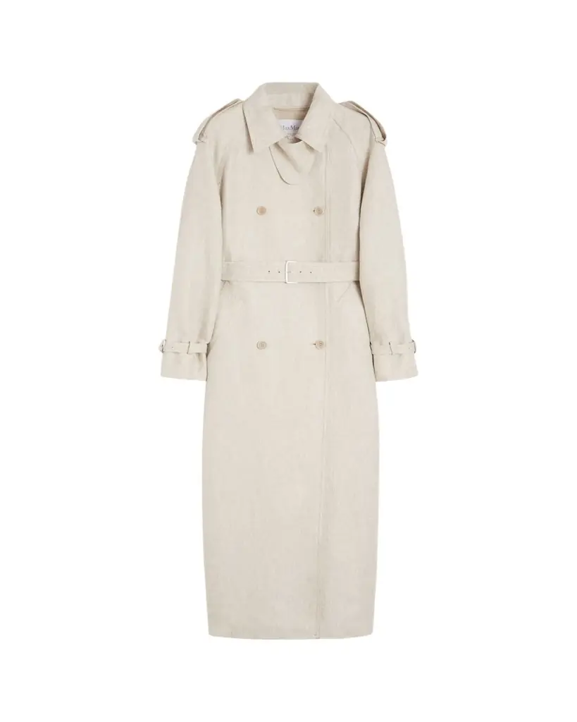 Max Mara Pure Linen Drill Double-Breasted Duster Coat - Women's Clothing