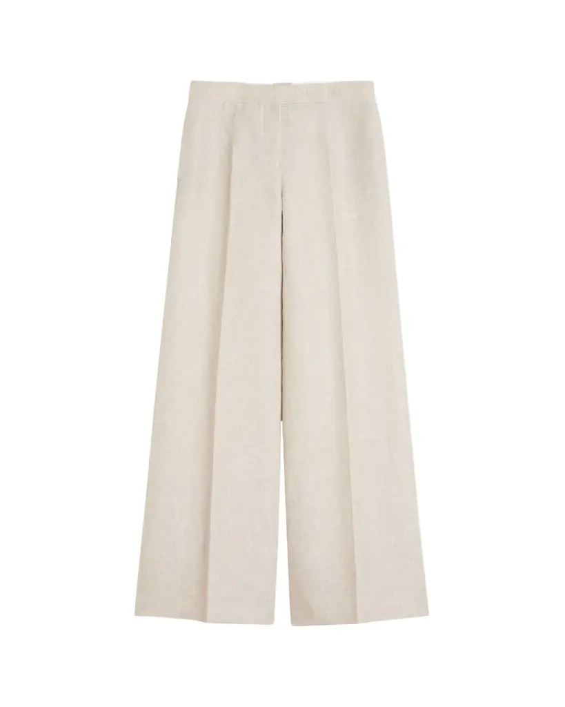 Max Mara Flax Linen Wide-Leg Pants