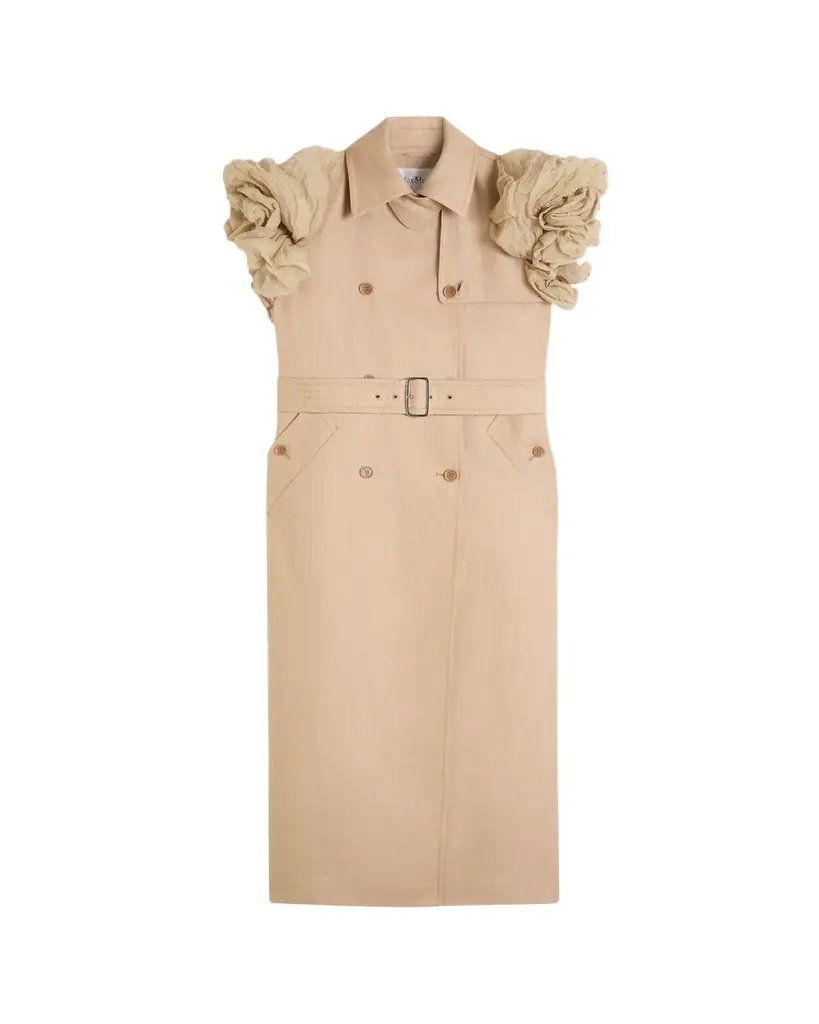 Max Mara Double-Breasted Linen Duster Coat