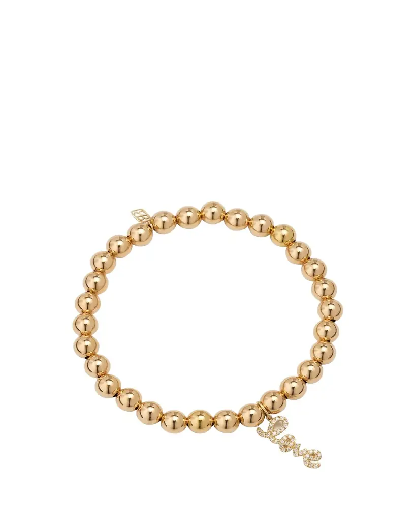 Sydney Evan 14K Diamond Pave Love Script Bracelet
