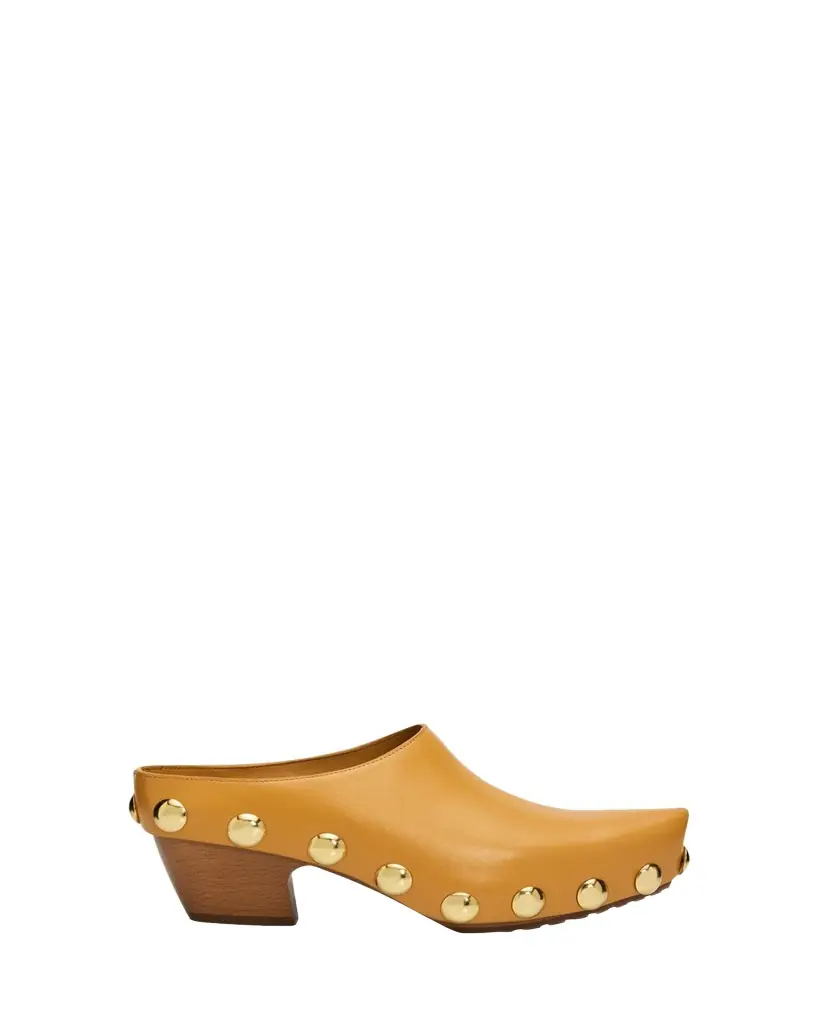 Bottega Veneta 30mm Gondola Shiny Natural Leather Clogs
