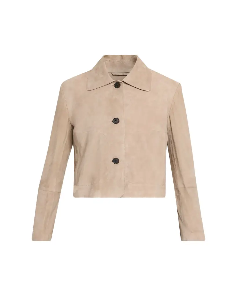 Arma Emy Button-Down Goatskin Suede Jacket - Women's Clothing