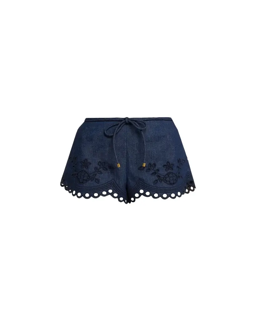 Zimmermann Mahon Broderie Denim Shorts