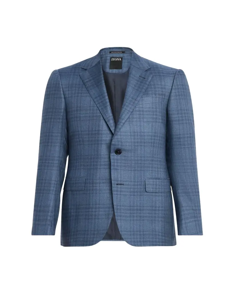 ZEGNA Men's Plaid Cashmere and Silk Single-Breasted Sport Coat