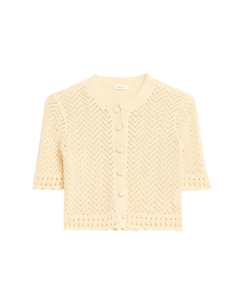 A.L.C. Simon Cropped Open-Knit Cardigan