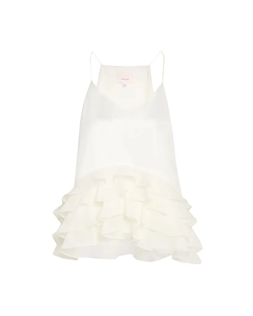 Cinq a Sept Cabrina Silk Ruffled Top