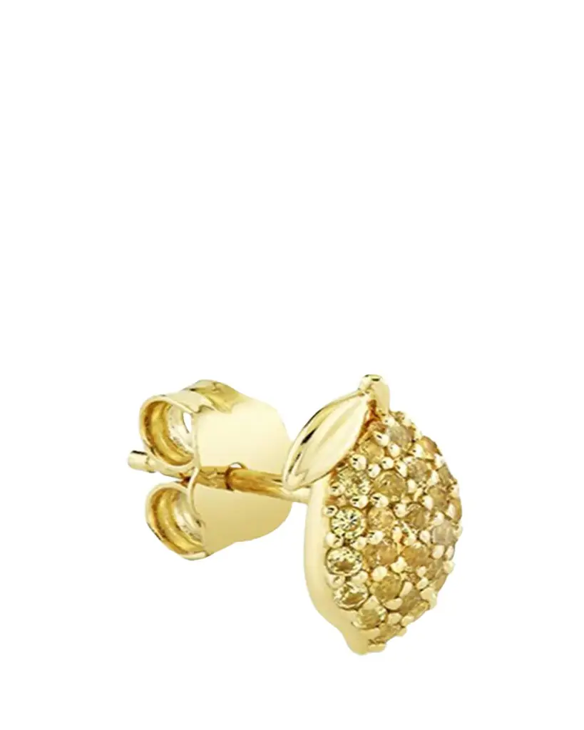 Sydney Evan 14K Yellow Sapphire Lemon Stud Earring, Single (Right)