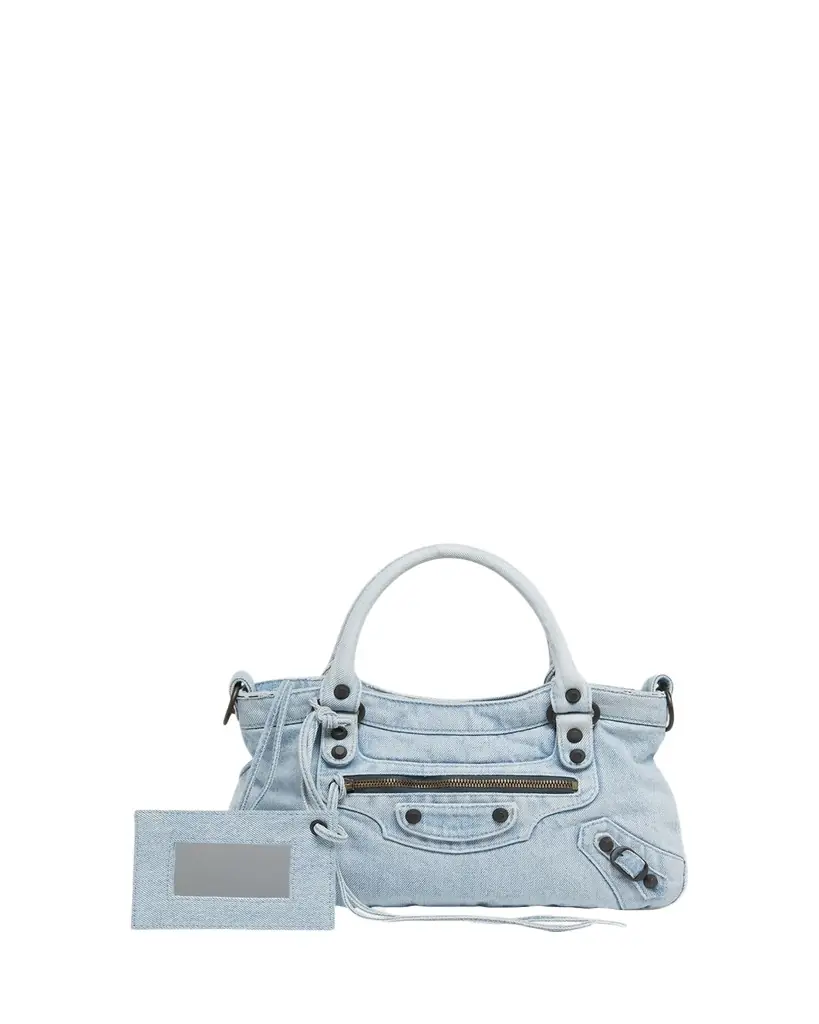 Balenciaga Le City Denim Top-Handle Bag